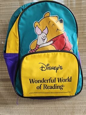 Disney Winnie the Pooh & Piglet Colorblock Backpack - Yellow, Teal, Purple